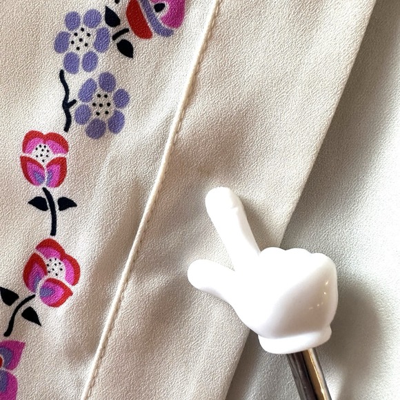 L'amour Nanette Lepore M Medium Ivory Pink Floral Fringe‎ Kimono Lei Aloha - Picture 11 of 11